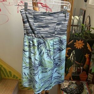Roxy Blue and White Patterned Mini Summer Dress M